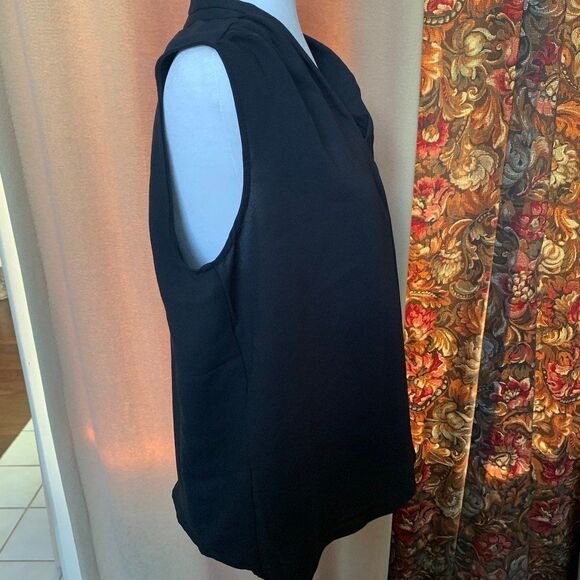 Nine West Sleek V-Neck Black Blouse - Picture 7 of 7